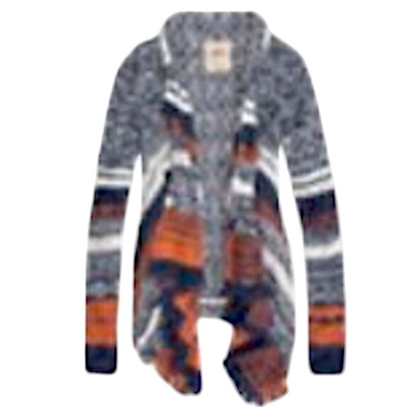 HOLLISTER Aztec Sweater Size S Blue Orange Open Front Knit Cardigan Southwest - Picture 1 of 6